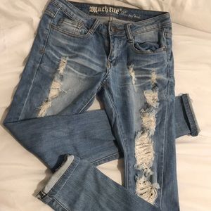 Machine Distressed Denim